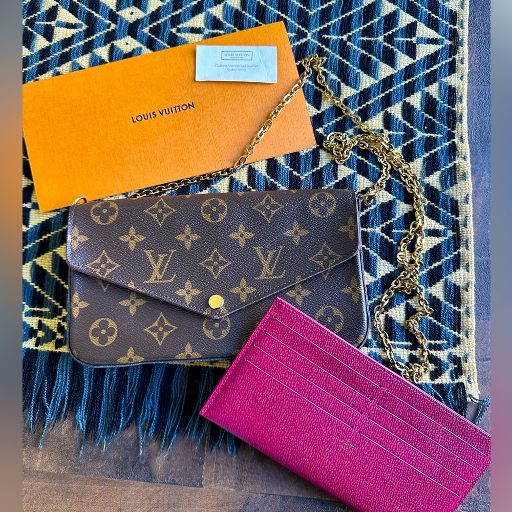 Authentic LV Louis Vuitton Felicie Pochette 
Brown Monogram